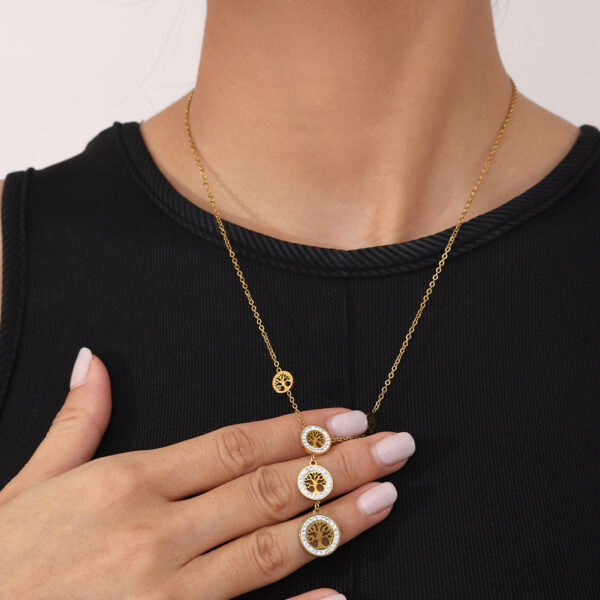 Round Three-layer Pendant Colorful Oil-dripping Simple Necklace