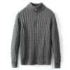 Small Embroidered Men's Sweater Half-height Zip Knitwear Business