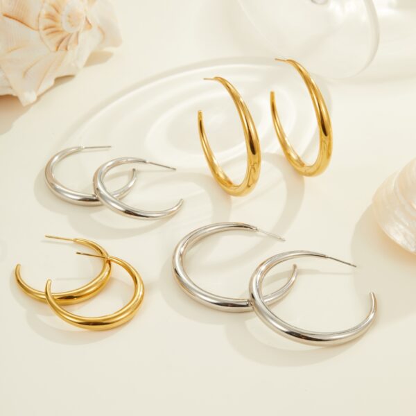 Hoop All-match Titanium Steel Earrings Simple Style