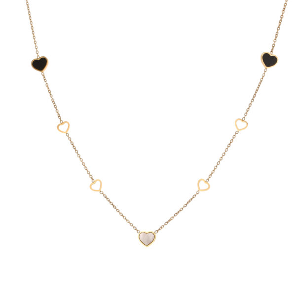 Agate Fritillary Hollow Heart Clavicle Chain Inlaid Zircon All-match Exquisite