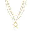 Layered Clip Necklace Electroplated Circle