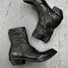 Men's Retro Dark Stitched Patchwork Square Toe Boots