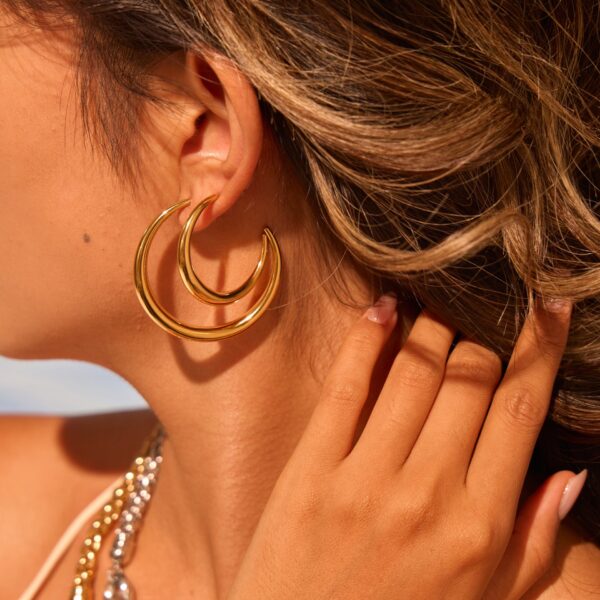 Hoop All-match Titanium Steel Earrings Simple Style