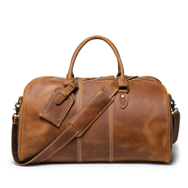 Retro New Men's Genuine Leather Portable Travel Bag