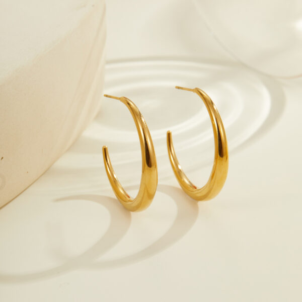 Hoop All-match Titanium Steel Earrings Simple Style