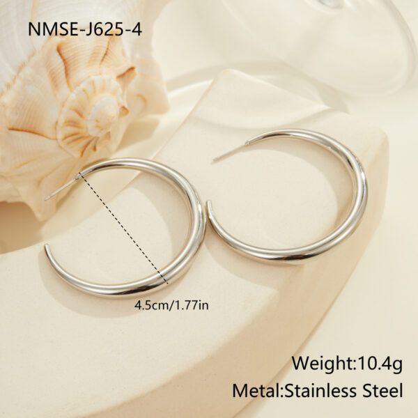 Hoop All-match Titanium Steel Earrings Simple Style