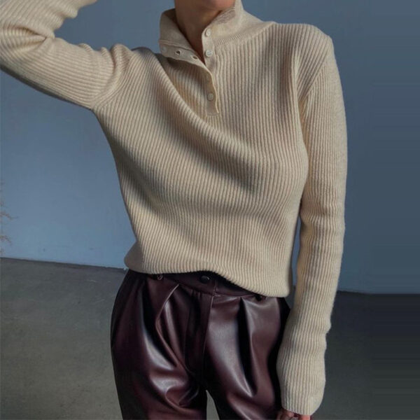 807b77a6-9679-4d4a-ad58-2f8e68c0e057.jpg Retro Breasted Half Turtleneck Pullover Base Sweater