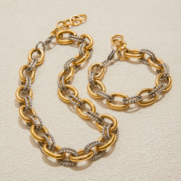 Stainless Steel Color Matching Bracelet High-grade Hand Jewelry Titanium Steel Necklace Cross