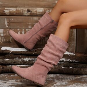 9e75ffac-0549-419d-8574-921ec3c07c18.jpg Autumn And Winter Side Zipper Flat Suede Boots