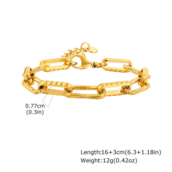 O1CN015lAvsX1CBk5gooByf_2209324270043-0-cib.jpg Stainless Steel Embossed Rectangular Bracelet Necklace Gold