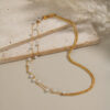 Retro Multi-layer Twin Pearl 18K Gold-plated Stainless Steel Necklace