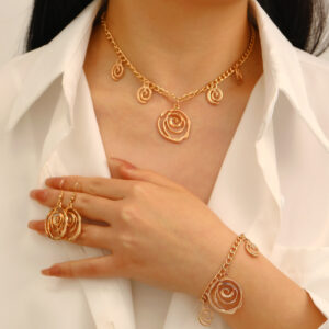 Spiral Donut Bracelet Earrings Necklace Personalized Minority Elegant High Sense Necklace Female