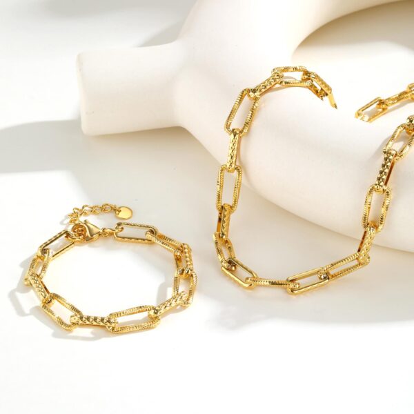 O1CN01MyOpdF1CBk5vMRXNA_2209324270043-0-cib.jpg Stainless Steel Embossed Rectangular Bracelet Necklace Gold