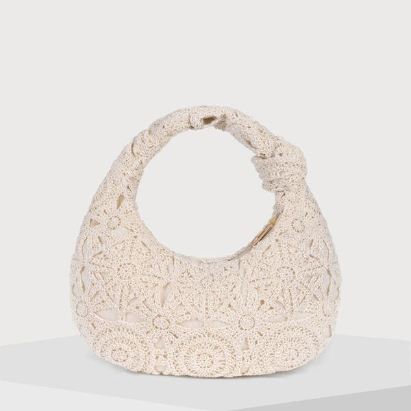 Artistic Style Hollow Pattern Cotton Thread Leisure Commute All-match Crocheted Holiday Women's Handbag