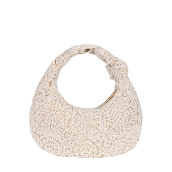 Artistic Style Hollow Pattern Cotton Thread Leisure Commute All-match Crocheted Holiday Women's Handbag