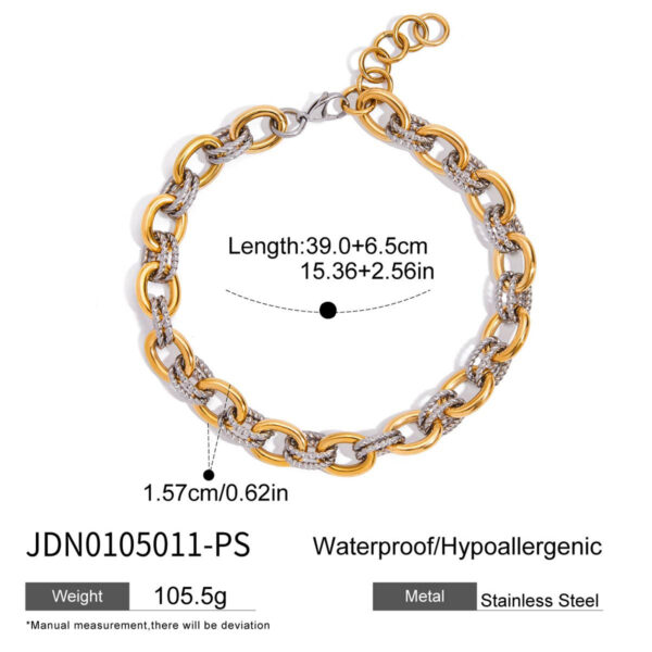 Stainless Steel Color Matching Bracelet High-grade Hand Jewelry Titanium Steel Necklace Cross