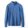 Small Embroidered Men's Sweater Half-height Zip Knitwear Business