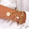 Sweet Cool Multi-portrait Pearl Bracelet Set