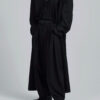 Black Double-breasted Oversized Long Coat