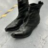 Men's Retro Dark Stitched Patchwork Square Toe Boots