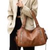 ddab319e-949c-4447-b625-e859e40e7eeb.jpg Retro Solid Color Simple Textured One-shoulder Bag Large Capacity Women