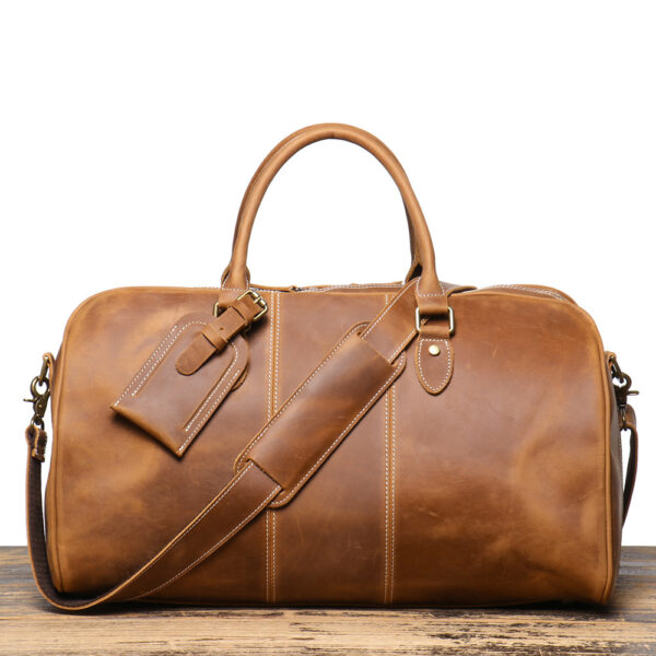 Retro New Men's Genuine Leather Portable Travel Bag