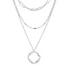 Layered Clip Necklace Electroplated Circle