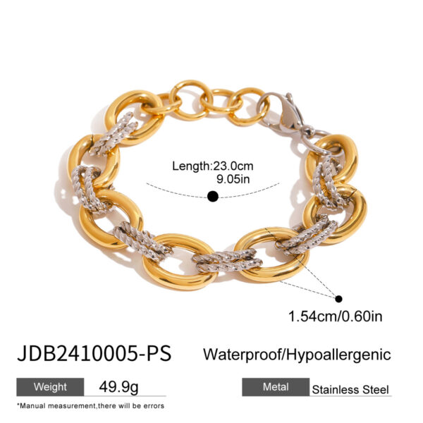 Stainless Steel Color Matching Bracelet High-grade Hand Jewelry Titanium Steel Necklace Cross