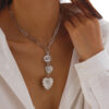 Cold Wind Heart-shaped Alloy Pendant Clavicle Chain