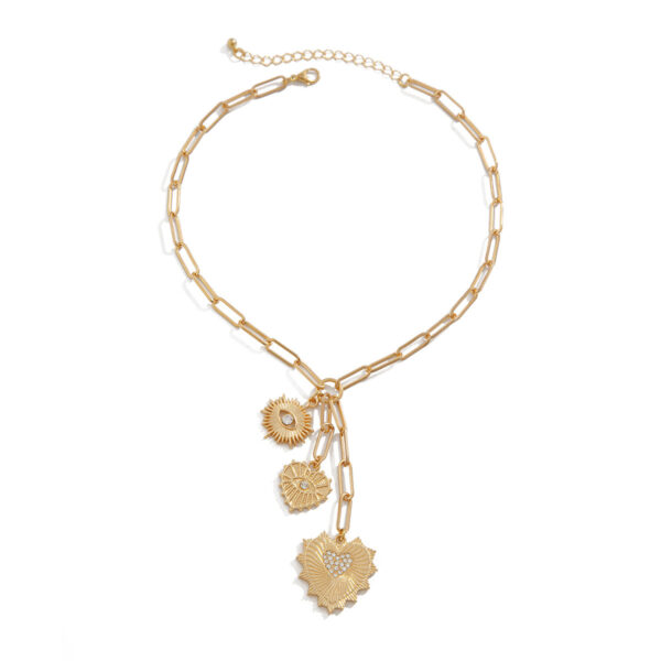 Cold Wind Heart-shaped Alloy Pendant Clavicle Chain