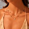 Agate Fritillary Hollow Heart Clavicle Chain Inlaid Zircon All-match Exquisite