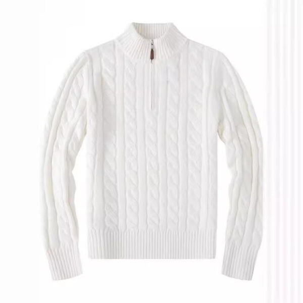 Small Embroidered Men's Sweater Half-height Zip Knitwear Business