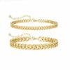 Cuban Chain Anklet  Stainless Steel Stackable Double-layer Foot Jewelry
