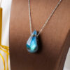 Natural Crystal Labradorite Drop Pendant Necklace