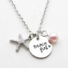 Fashion Letter Beach Girl Starfish Pendant Necklace