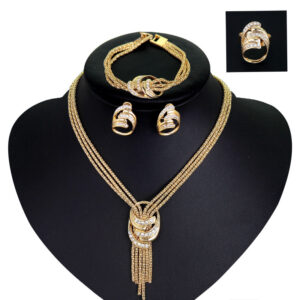 2846239576_1968167221.jpg Europe And The United States Jewelry Necklace, Bracelet, Earrings, Rings, Wedding Bride Jewelry Set Four Pieces, Sell Fast Sell Hot