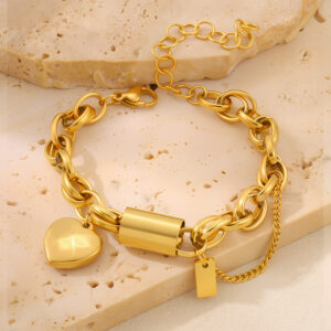 3e0285bf-5449-4e61-a72e-0223b3a64d25.jpg Versatile Titanium Bracelet With A Heart-shaped Pendant