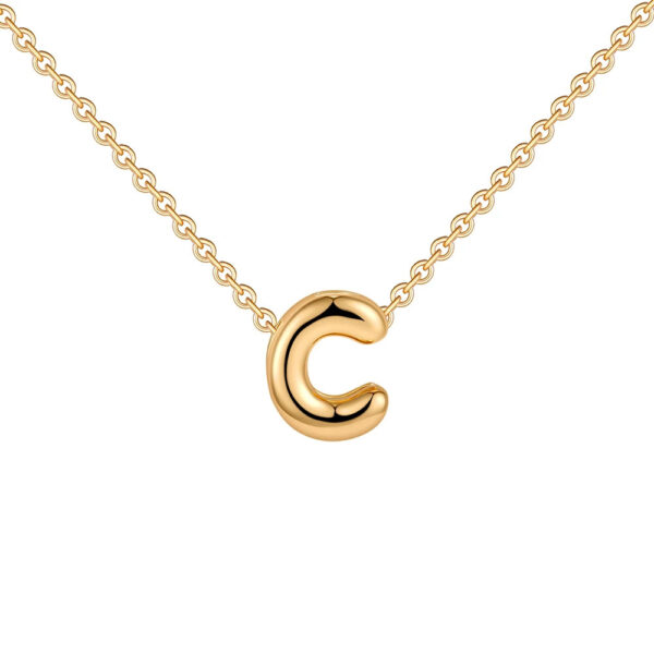Fashion 26 Bubble Letter Necklace Gold Necklace