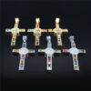 St Benedict Crystal St Pendant Cross Stainless Steel Necklace