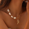 Bohemian Starfish Beaded Y2g Mermaid Shell Casual Necklace