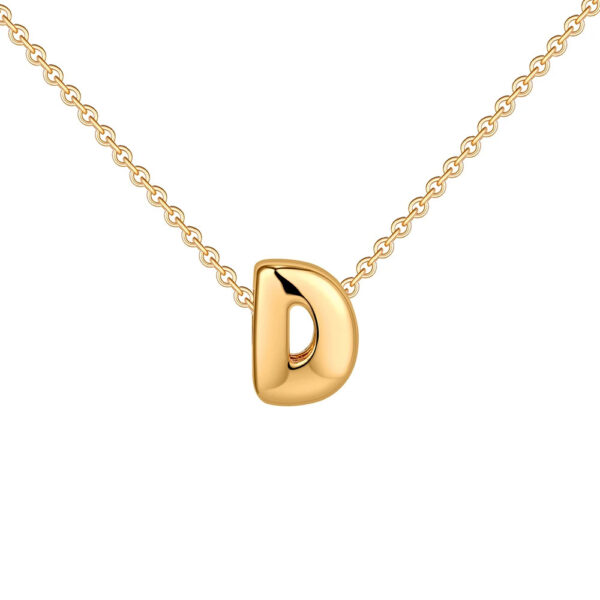 Fashion 26 Bubble Letter Necklace Gold Necklace