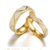 Titanium steel couple ring 24K gold stainless steel ring