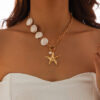 Bohemian Starfish Beaded Y2g Mermaid Shell Casual Necklace