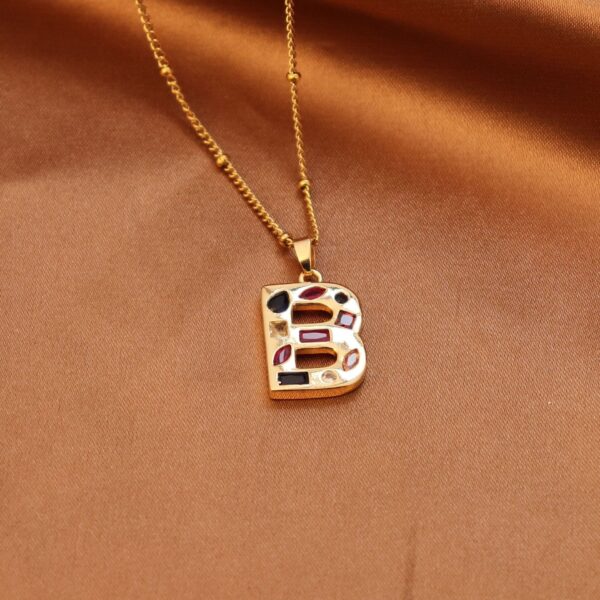 26 Letter Necklace Female Titanium Steel Chain Initial Letter