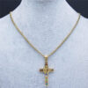 St Benedict Crystal St Pendant Cross Stainless Steel Necklace