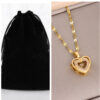 Double-layer Love Necklace With Rhinestones Titanium Steel Pendant Fashion Jewelry Woman Valentines Day Gift