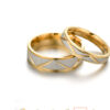 Titanium steel couple ring 24K gold stainless steel ring