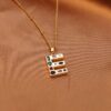 26 Letter Necklace Female Titanium Steel Chain Initial Letter